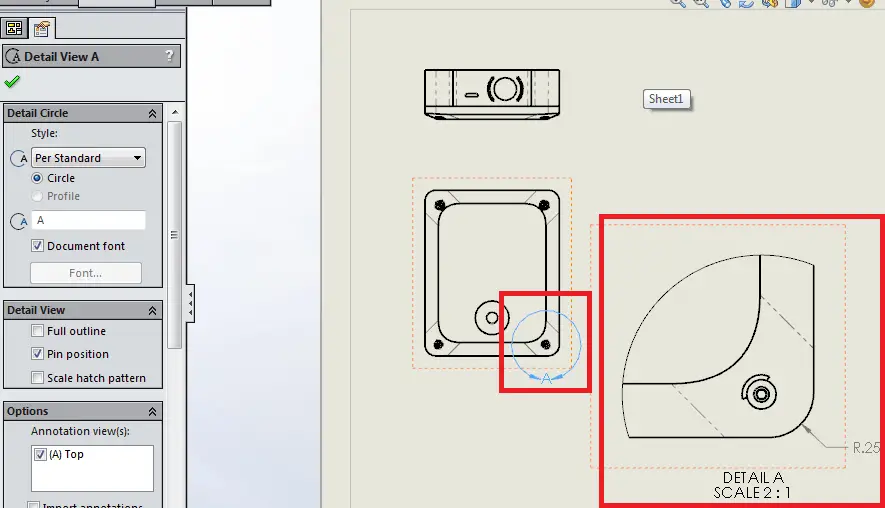 insterting drawing view in solidworks with mouse